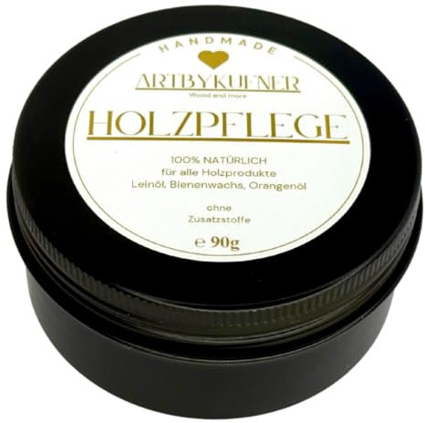 ARTBYKUFNER - Entretien du bois 100 % naturel de qualité supérieure - Sans solvant - Cire pour meubles avec cire d'abeille et huile d'orange - Cire pour bois idéale pour planches à découper, meubles