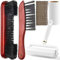 XUBX 4+1 Pool Table Brush Set, Billiard Brush Snooker Table Brush Billiard Table, Brush Made of Pure Solid Wood,Wood Billiards Pool Table and Rail Brush/Sticky Lint Roller/Cue Cleaning Cloth