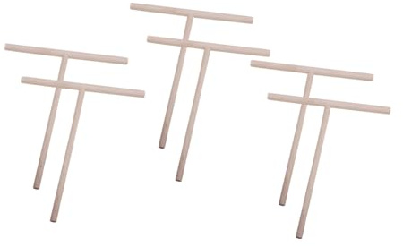 WTRYT Crepes Distributor Pack of 10 Wooden Crepes Distributor Crepes Dough Spreader T Shape Dough Spreader Made of Wood Crepes Maker Accessories Pancake Maker Tool Pancakes Kitchen Baking