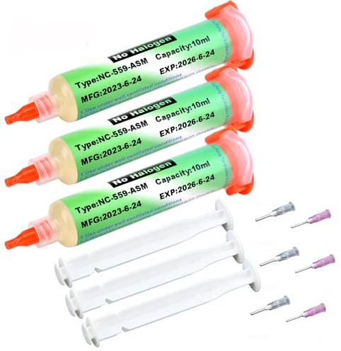 Solder Flux,559 No Clean Soldering Flux Paste,Lead Free Rosin Flux,10cc Tacky Soldering Flux,Soldering Liquid Flux for Electronics,For BGA,SMD,USB Socket Repairing