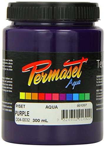Permaset Aqua Standard 300ml Purple - Screen Printing Ink for Fabric - Ideal Screen Printing Kit for Home Office, Starter Kit, Fabric Paint, Screen Printer and other Fabric Ink