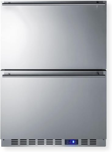Summit 24” Two Drawer Freezer, 4.26 cu.ft. Capacity, Built-in 2 Drawer Freezer, Stainless Steel, Panel Ready Capable*- SCFF532D (Panels Not Included)