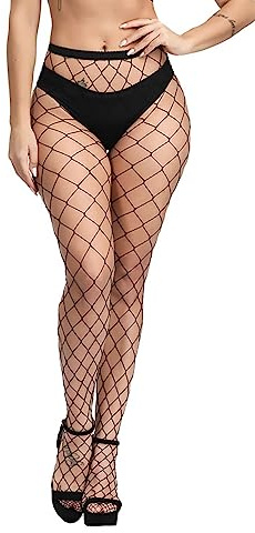 Simply Joshimo Women's Black Fishnet Tights | Elasticated Pantyhose - Small, Regular, Large & Whale Nets