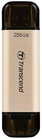 Transcend JetFlash 930C 256GB Dual USB Memory Stick, Type-C & Type-A, Speed up to 420MB/s-Soft Gold TS256GJF930C