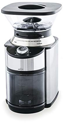 Lacor - 69485 – Macinacaffè elettrico Kaldi, piastre coniche in acciaio inox, 200 W, 19 livelli di macinazione, include cucchiaio e spazzola, capacità 200 g, 1 – 12 tazze, blocco di sicurezza, nero