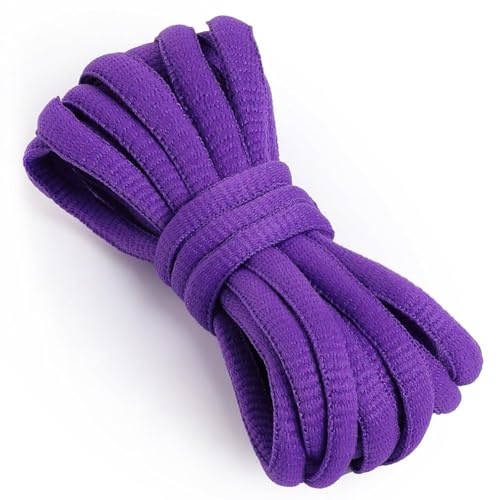 VSUDO 180 cm Ovala Skosnören Lila, 6mm Lila Ovala Skosnören För Löparskor, Basketskor Och Sneakers (1Par-Lila-180cm)