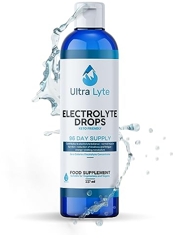 Ultra Lyte Elektrolyt Konzentrat – Zuckerfreie Keto Hydration Tropfen – Flüssige Mineralstoffe mit Magnesium für Elektrolytbalance Müdigkeitsreduktion Vegan 96 Portionen Natürlich & Hochkonzentriert
