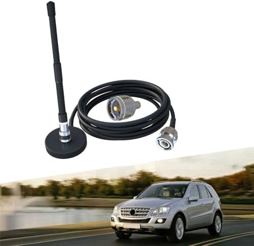 High Gain 27MHz CB Antenna, BNC PL259 Connector, Soft Whip, Magnetic Base, For Car & Mobile Radio