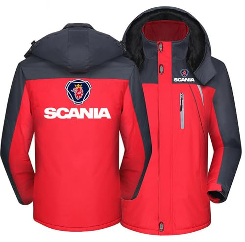MYYLY Giacca Antivento Invernale da Uomo per Esterni per Scania Calda Felpa con Cappuccio e Cerniera,Giacca a Vento,Felpa alla Moda,Comoda Felpa in Pile, Top Spessi,Tuta da Campeggio,A-5XL