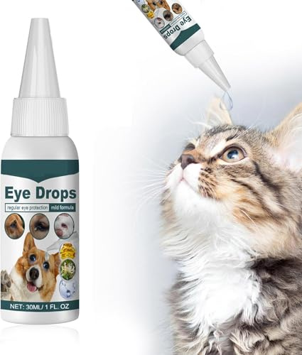 Rakiuty Gotas para los Ojos para Mascotas,Cuidado De Ojos para Mascotas,Gotas para los Ojos en Gel para Mascotas,Gotas para los Ojos para Mascotas,Pet Gotas Oculares para Gatos Y Perros,30ml