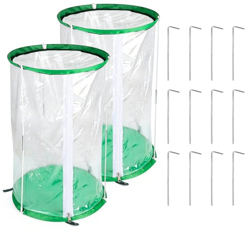 EFUTURETIME 2 x Mini trädgårdsväxthus 55 × 30 cm PVC med 6 jordförankringar