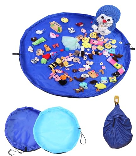 2PCS Toy Storage Bags, Kids Drawstring Toy Organiser, Portable Toy Bag with Handles for Easy KIDS Room Cleanup and Organization