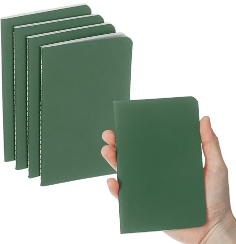 PATIKIL 4 Pack Carnet A6 Journal Mini Carnet Poche 3.5x5.5 Pouces Ton Vert | Kraft Bloc-Notes Ligné Cahier Croquis Petit, 30 Feuilles, Hommes Femmes Sac À Mainurs