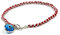 Blue Evil Eye Charm on Red String Protection Bracelet in Sterling Silver for Women - 18 CM Length - Handcrafted Silver Jewellery