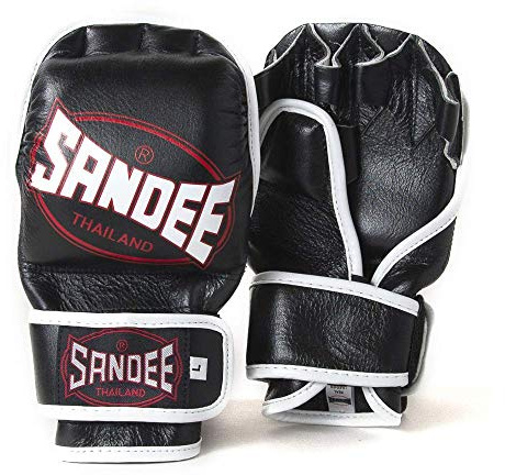 Sandee MMA Leather Sparring Guantes de Lucha - 7oz - Negro, M