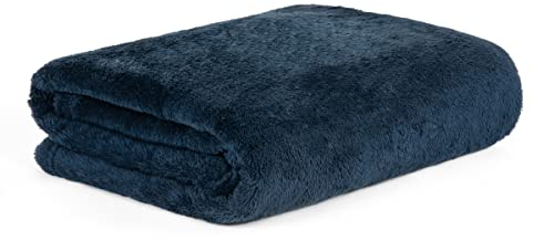 HOMLA Rote Fleecedecke Flauschig und Warm - für Couch Sofa und Bett Kuscheldecke Sofadecke Wohndecke - Pflegeleicht 150 x 200 cm Marineblau