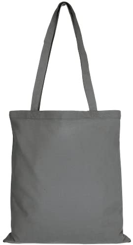 TEXXILLA 10er | 25er | 100er Pack Baumwolltasche - 28 Farben | mit Zwei Langen Henkeln | 38x42cm | Jutebeutel | Einkaufstasche | unbedruckt, Farbe:stahlgrau, Größe:10 Stück