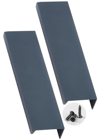 JMCXSM592 2 pièces Poignée de porte Armoire Coloré Chambre d'enfant Poignées pour placards Caché tirette Invisible Bouton Meuble Aluminium Poignet Tiroirs Angle droit,Tirer Dressing (bleu,400mm)