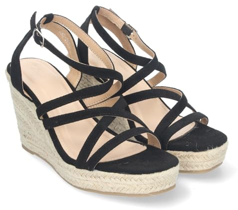 shoes&blues.es Sandalias de Cuna para Mujer con Tiras Cruzadas, Elegantes y Confortables con Cierre de Hebilla Ajustable.