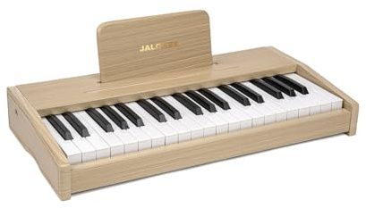 JALOKEE Teclado de piano infantil, piano digital para niños, instrumento musical educativo de juguete, piano de madera para niños y niñas mayores de 3 años (Roble, 37 Teclas)