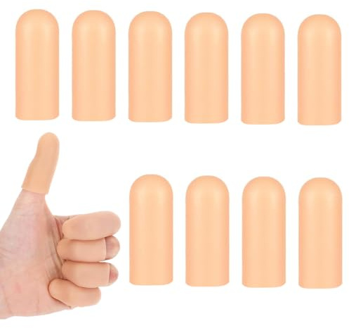 OQKAHIV 10 pcs protectores de dedos de gel, Protezione per Dita, Protectores para Pulgares, fundas protectoras de gel de silicona para cunas para dedos, Adecuado para el pulgar (Color de la carne)