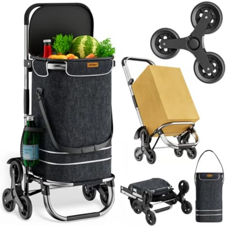 Jurhan Chariot de courses Comfort pour escaliers, 50 l
