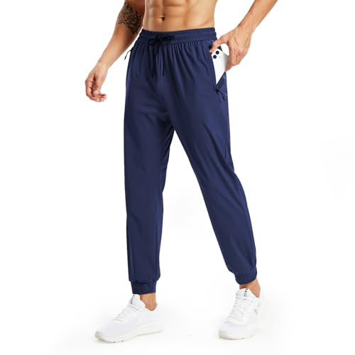 Rane Sports Pantaloni da Jogging da Uomo - Leggeri e Traspiranti, Elastici per Fitness, Corsa e Abbigliamento Casual Dunkelblau L
