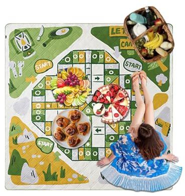 Coperta per picnic, lavabile con tracolla, coperta da picnic a tema gioco, per campeggio, festival musicali, spiaggia, soggiorno, prato, cortile