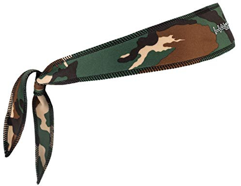 Halo Headband Halo I- Custom Fit- Tie Sweatband for Men and Women, No Slip With Moisture Wicking Dryline Fabric, Camo Green