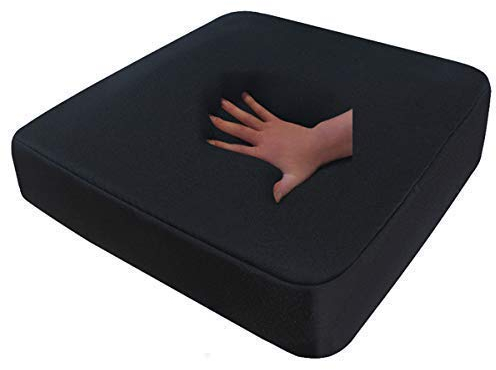 Supply24 since 2004 Orthopädisches Anti Dekubitus Viscoschaum Sitzkissen 40x40x10 cm – Made in Germany | Ergonomisch & druckentlastend | RG60 (mittel) | Schwarzer Polyesterbezug, waschbar & rutschfest