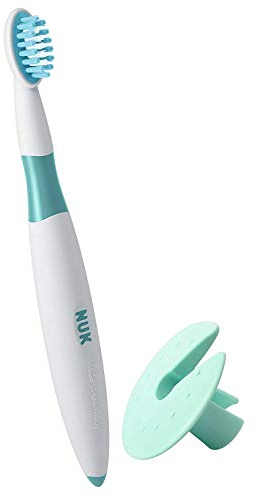 NUK Lernzahnbürste mit Schutzring, sichere Pflege der ersten Zähne, 1 Stück