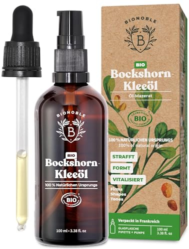 BIONOBLE Organic Fenugreek Oil for Breast Enlargement, Buttocks - 100ml | 100% Natural Origin - Odourless Seed Macerate, Fenugreek Extract Oil - Breast Growth, Hair growth - Glass Bottle, Pipette