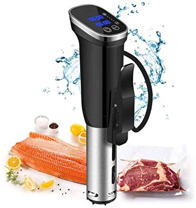 SMSOM Cuiseur sous vide Cuisinière Cuisine précise Température et minuterie, 1000 watts, 100-120V, Ultra-silencieux et coffre-fort