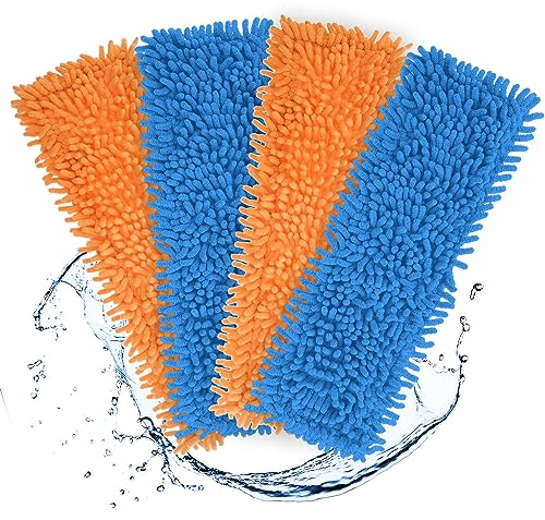 NICEWAT Wischmopp Bezug, 4 Stück Wischmopp Bezug 42cm aus Mikrofaser, Bodenwischer Ersatzbezug,Wischmoppbezug Ersatzbezug für Laminat, Marmor, Boden, Fliesen, Holzböden,42×12 cm