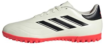 adidas Unisex Copa Pure II Club Turf Boots, Ivory / Core Black / Solar Red, 40 2/3 EU
