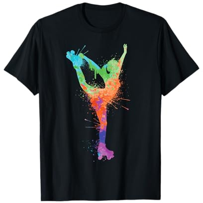 Rollschuhe Rollkunstlauf Mädchen Rollschuh Camiseta Patines de ruedas para niños, Patinaje para niña, Patines de ruedas para mujer Camiseta Black, Multicolor Talla S