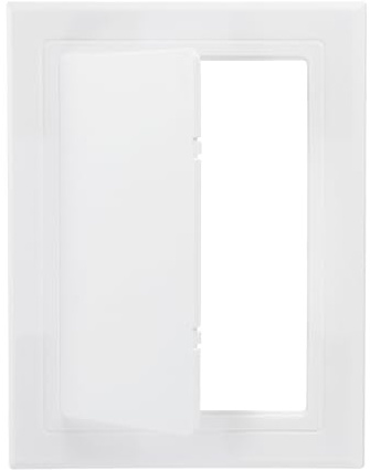 PATIKIL 200 x 150 mm (8 x 6 tum) självhäftande åtkomstpanel, ABS VVS åtkomstdörrar enkel vägg hålskydd för gips VVS elektriska kablar ledningar, vit