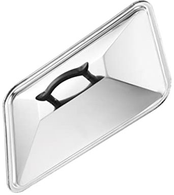 WATIIFUFU Tapa Para Olla Rectangular Acero Inoxidable Resistente Salpicaduras Con Diseño De Retención De Vapor Manejo Ergonómico Para Cocina y Restaurante