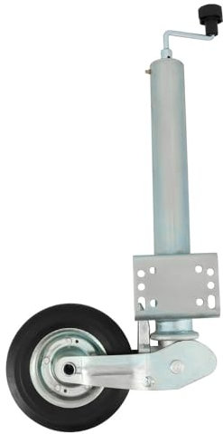 Roue Jockey - 500kg - Tube acier 60mm - Escamotable - Bride de fixation soudée multi-trous - Universelle tous types de remorques