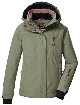 killtec Mädchen Skijacke/Funktionsjacke mit Kapuze und Schneefang KSW 205 GRLS SKI JCKT, sage, 152, 43553-000
