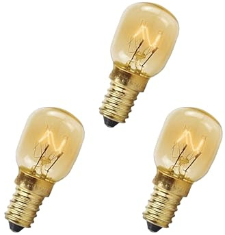 3 Pack 4173175 Heat Resistant Bulbs Oven Light Bulbs，E14 Base 25 Watt 120V Dimmable T8 Resistant Bulbs 300'C Oven Lamp Incandescent Microwave Light Bulbs