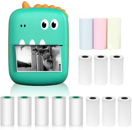 TARSHYRY Creador de Etiquetas Multifunción de Impresora Térmica Portátil para Impresión de Teléfonos Inteligentes con 9 Rollos de Papel 57 Mm + 5 Rollos Autoadhesivos Compatibles con (7)