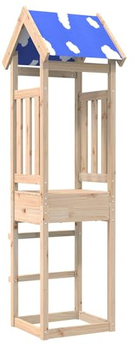 vidaXL Play Tower Brown 52.5 x 46.5 x 208 cm Solid Pine Wood,