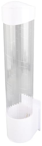 Dioche Tazza da 25 Cl H Dispenser per Bicchieri di Carta Antipolvere in Plastica per 50 Tazze - Comodo Contenitore con Coperchio Protettivo, Installazione Semplice e Design Durevole - Perfetto per
