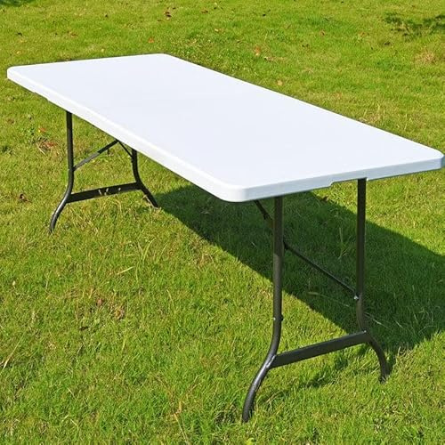 Generico Tavolo Pieghevole Rettangolare in HDPE Resina Dura 180x70x74 cm, Valigetta, Salvaspazio, per Giardino, Fiera, Mercato, Pic Nic, Campeggio (1)