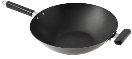 JOYCE CHEN Professional Series 14-Inch Carbon Steel Excalibur Nonstick Wok with Phenolic Handles