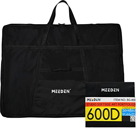 MEEDEN Kunstmappe Tragetaschen, 600D Oxford-Stoff Wasserdicht Künstler Portfolio Tasche, Tragetasche mit Schultergurt für Mappe, Zeichenbrett, Leinwand (91 X 122 cm)