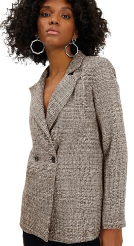 Trendyol Damen Gerade Lange Ärmel Regulär Blazerjacke Blazer, Anthracite, 42 da Donna