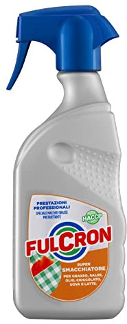 FULCRON Super Smacchiatore Macchie Grasse 450 ml, Detergente Biancheria Pretrattante ad Azione Rapida, Elimina Macchie Grasse, Grigiore e Ingiallimento, Additivo Lavatrice