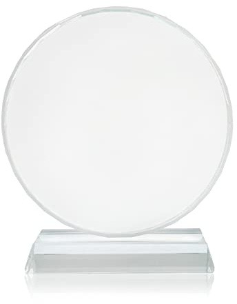 LYFJXX Sublimation Blank Crystal Desktop Decoration Sign personalized Plaques Custom Picture Frame DIY Photo Frame for Heat Transfer Printing (Round)